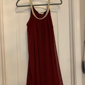 Red knee length dress